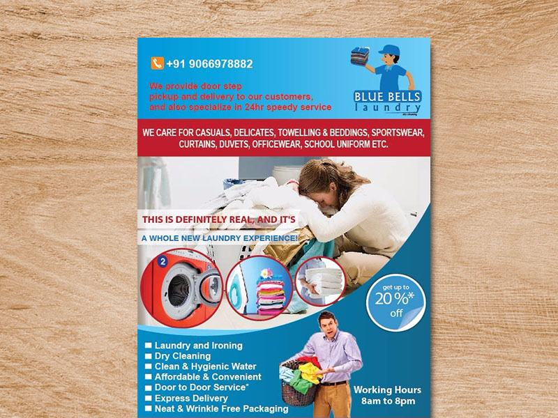 laundry flyer design render infotech, web design, logo